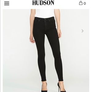 Hudson High-Rise Barbara Super Skinny Black Denim